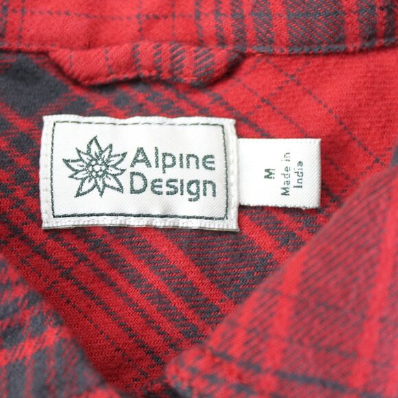 Alpine Design Long Sleeve Midweight Flannel Red Bison Plaid Women's Size Medium - Picture 4 of 8